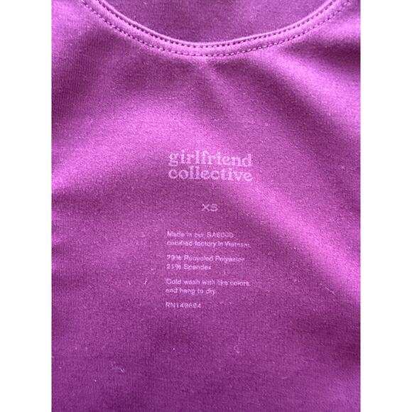 Girlfriend Collective Dylan Tank Bra in Burgundy Purple Size XS X-Small - Picture 3 of 4